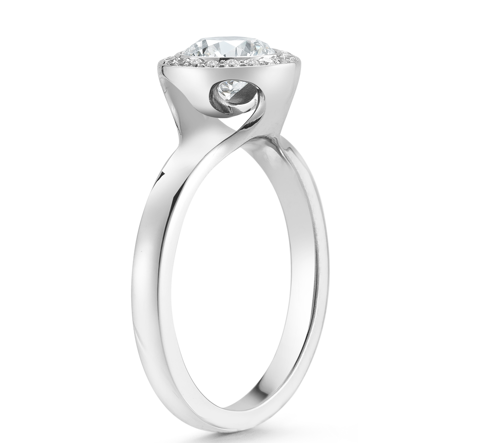 Velma Vintage Emerald Halo Heritage Collection Diamond Engagement Ring -  artcarvedbridal